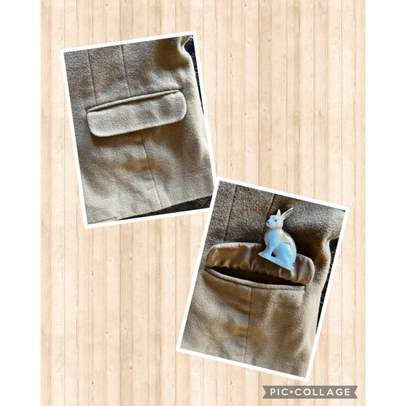 Womens Wool & Angora Chestnut Tan Brown Eddie Bauer Peacoat - Picture 5 of 12